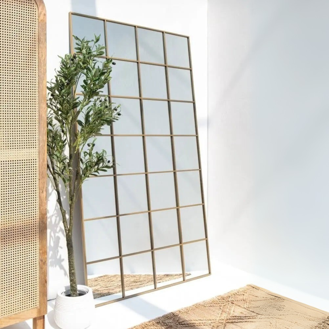 Grand Miroir Doré avec Design Structuré ( 3 Dimensions )