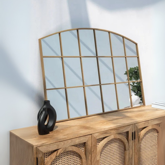 Miroir Doré avec Design en Grilles - Dimensions 120 x 80 cm