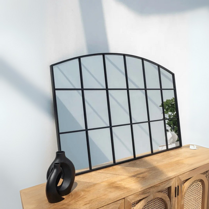 Miroir Noir avec Design en Grilles - Dimensions 120 x 80 cm