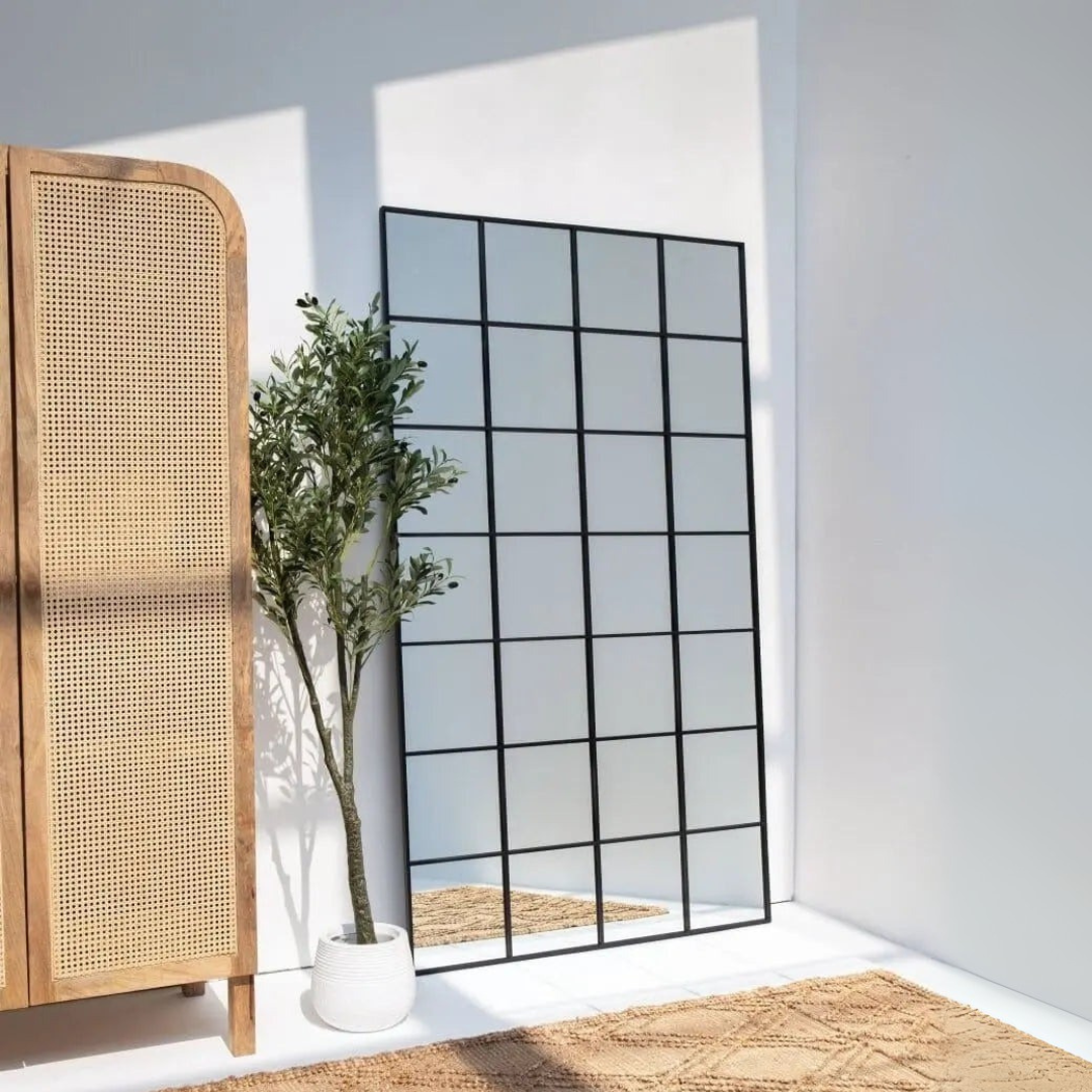 Grand Miroir Noir Arqué