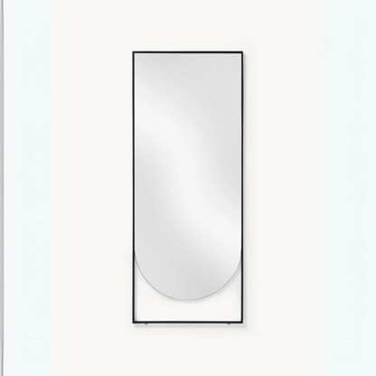 Miroir Noir Rectangulaire avec Détail Arrondi - 160 cm x 65 cm