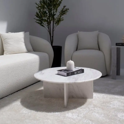 Table basse en marbre Blanc Saphir