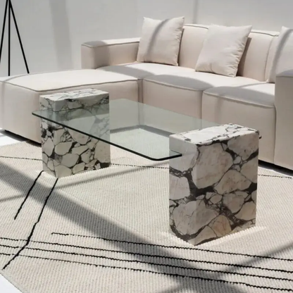 Table Basse Rome Calacatta Violet ( 2 Dimensions )