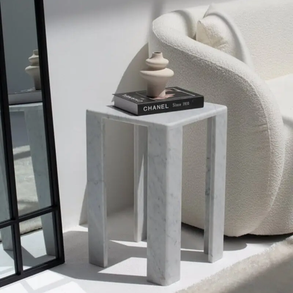 Table d'appoint en marbre Bianco Carrara C (2 tailles)