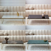 Table Basse Rectangulaire Dorée - Divers Marbre et Dimensions