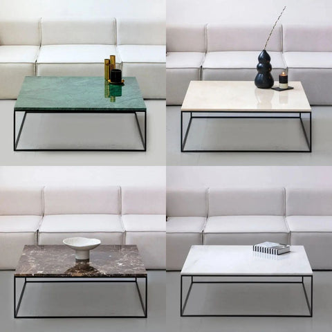 Table Basse Carrée en marbre blanc -  Divers Marbre et Dimensions