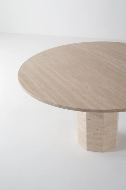 Table à manger AURELIA – Travertin naturel