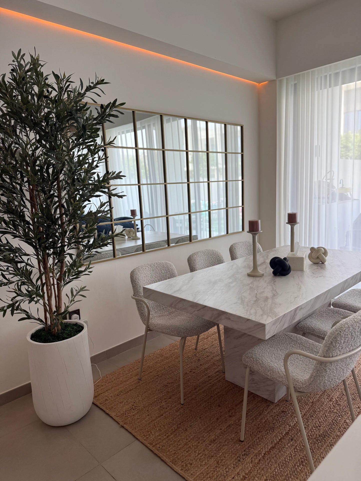 Grand Miroir Doré avec Design Structuré ( 3 Dimensions )