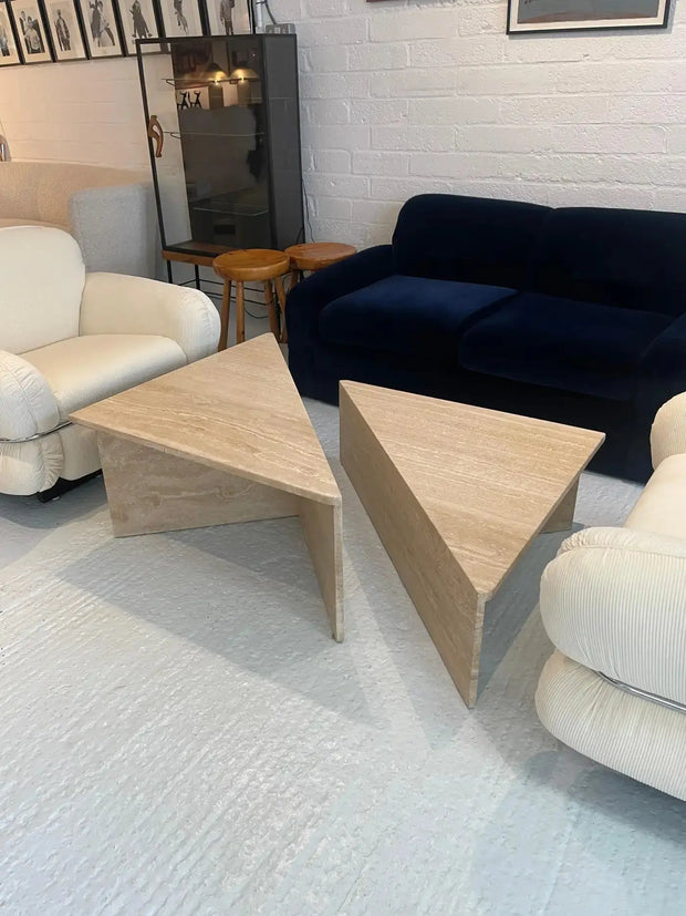table basse en travertin Chellah - Modernista Maroc