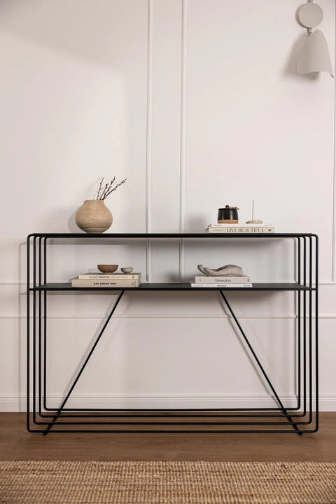 Console Minimaliste en Métal (Noir, Blanc, Beige)