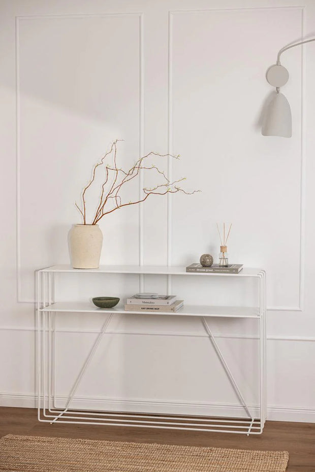 Console Minimaliste en Métal (Noir, Blanc, Beige)