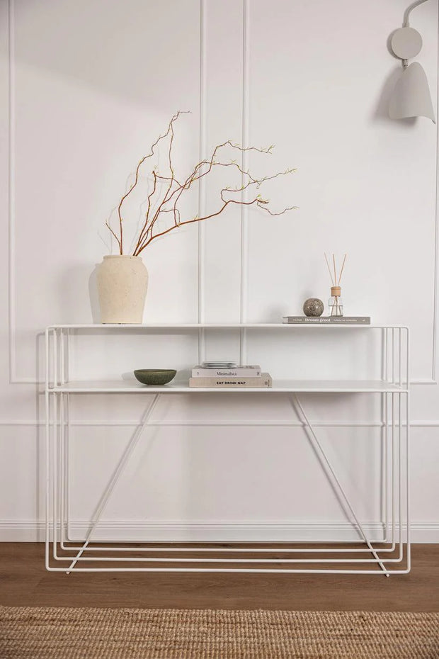 Console Minimaliste en Métal (Noir, Blanc, Beige)