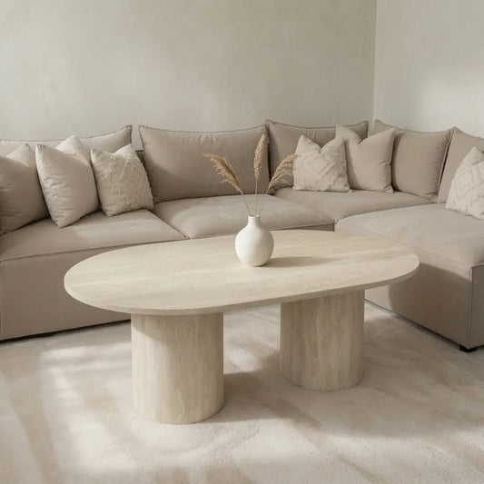 Table basse KYRENE en travertin Modernista Maroc