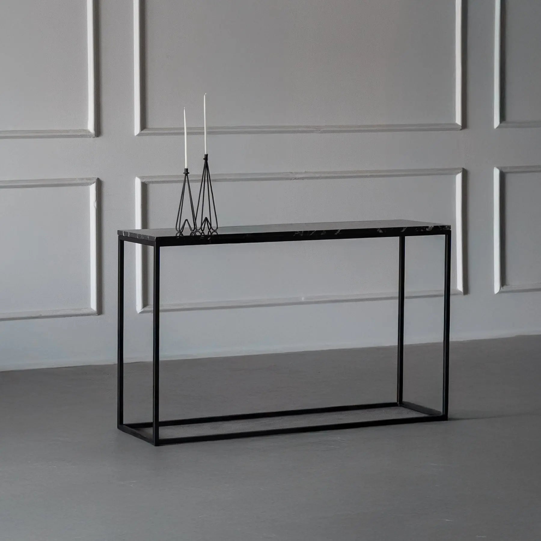 Console Atlas en marbre noir Marquina - Modernista Maroc