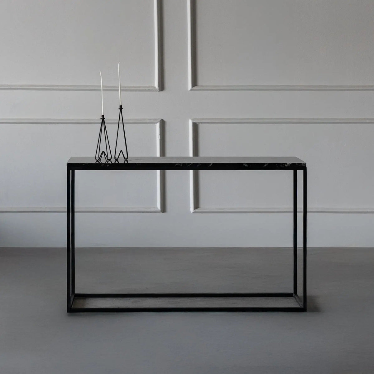 Console Atlas en marbre noir Marquina - Modernista Maroc
