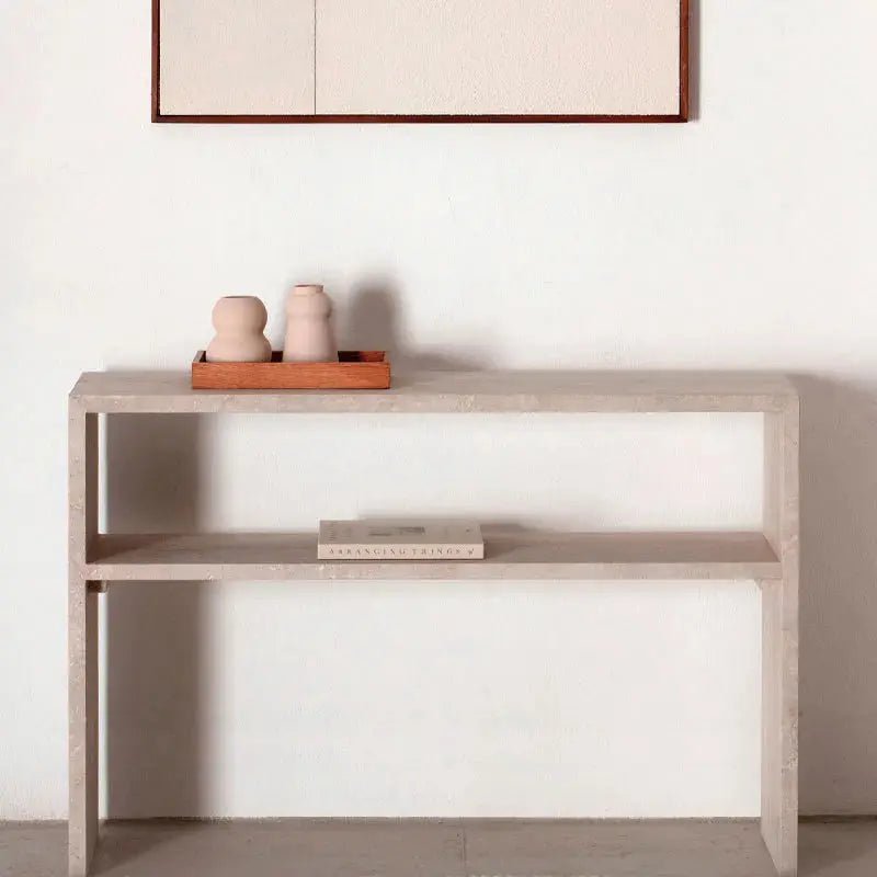 Console d'entrée en travertin Aurora - Modernista Maroc