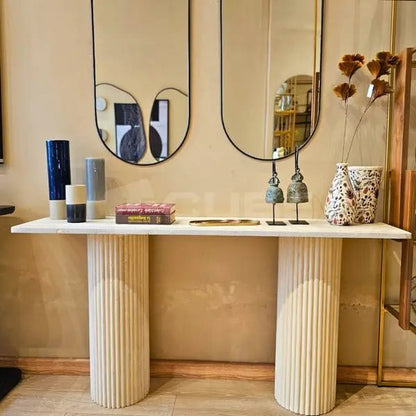 Console d'entrée en travertin Radiance - Modernista Maroc