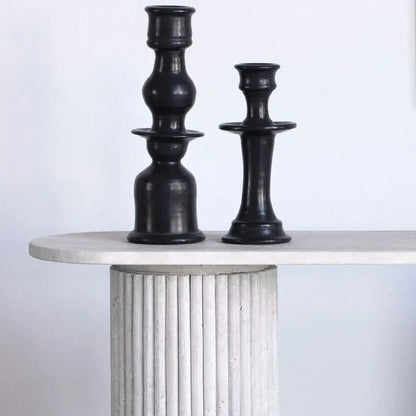 Console d'Entrée en Travertin Selene - Modernista Maroc