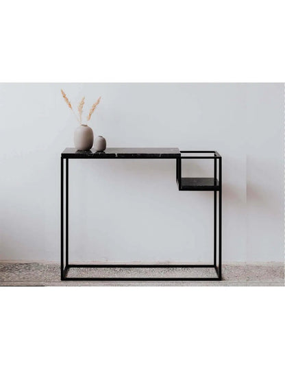 Console en Marbre et Métal – Design Épuré et Rangement Élégant - Modernista Maroc