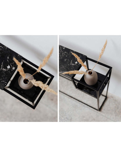 Console en Marbre et Métal – Design Épuré et Rangement Élégant