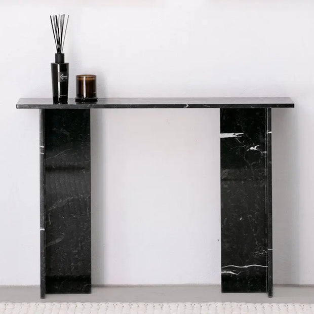 console d'entrée en Marbre Noir Marquina - Modernista Maroc