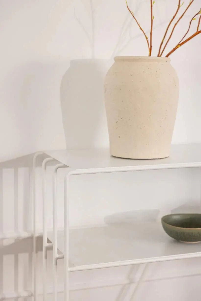 Console Minimaliste en Métal (Noir, Blanc, Beige) - Modernista Maroc