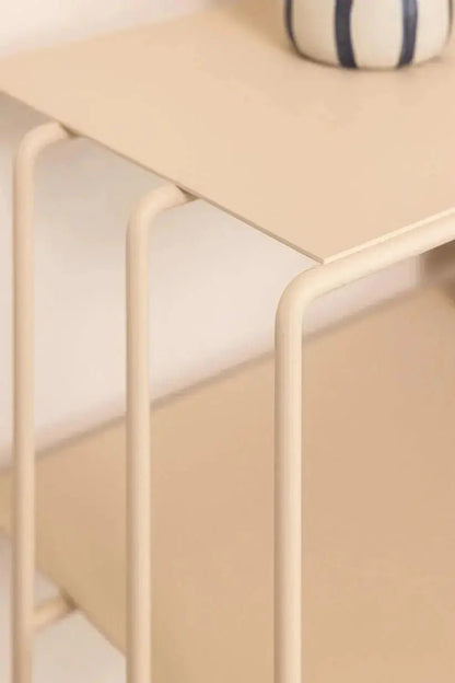 Console Minimaliste en Métal (Noir, Blanc, Beige) - Modernista Maroc
