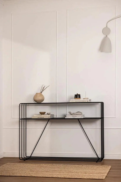 Console Minimaliste en Métal (Noir, Blanc, Beige) - Modernista Maroc