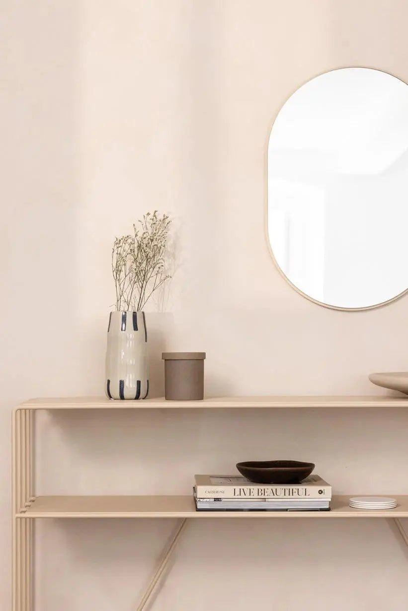 Console Minimaliste en Métal (Noir, Blanc, Beige) - Modernista Maroc