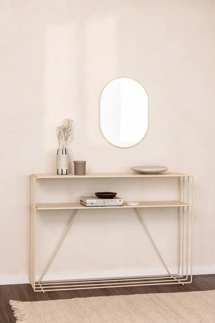 Console Minimaliste en Métal (Noir, Blanc, Beige) - Modernista Maroc