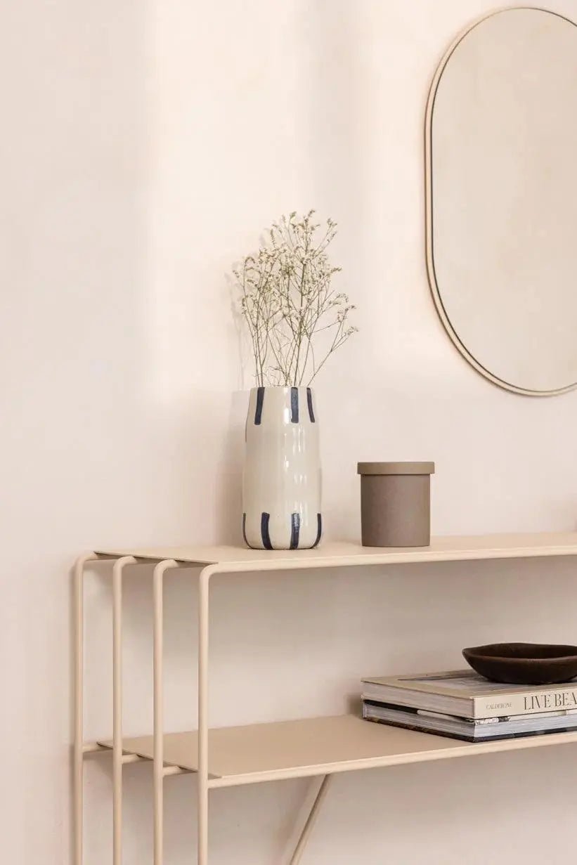 Console Minimaliste en Métal (Noir, Blanc, Beige) - Modernista Maroc