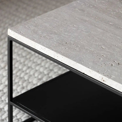 Duo de tables basses Velora en travertin et verre - Modernista Maroc