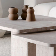 Duo Table Basse Savana en Travertin