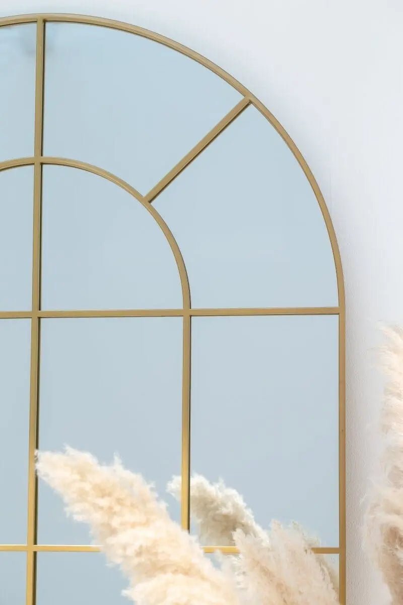 Miroir Fenêtre Arqué Doré – 3 Dimensions - Modernista Maroc