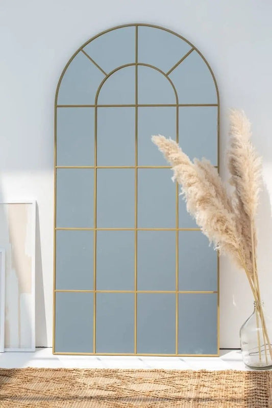 Miroir Fenêtre Arqué Doré – 3 Dimensions - Modernista Maroc