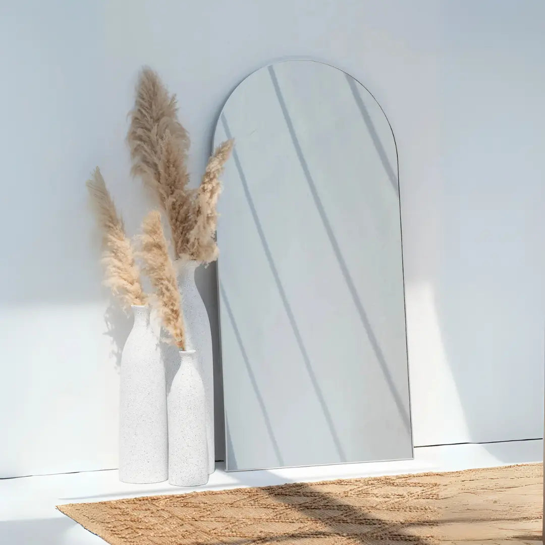 Grand Miroir Arqué Minimaliste - Modernista Maroc