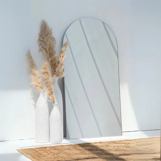 Grand Miroir Arqué Minimaliste - Modernista Maroc