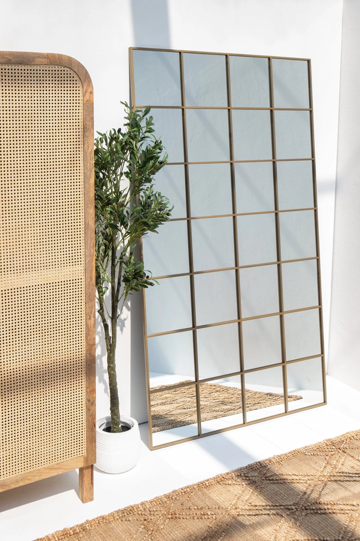 Grand Miroir Doré avec Design Structuré ( 3 Dimensions ) - Modernista Maroc