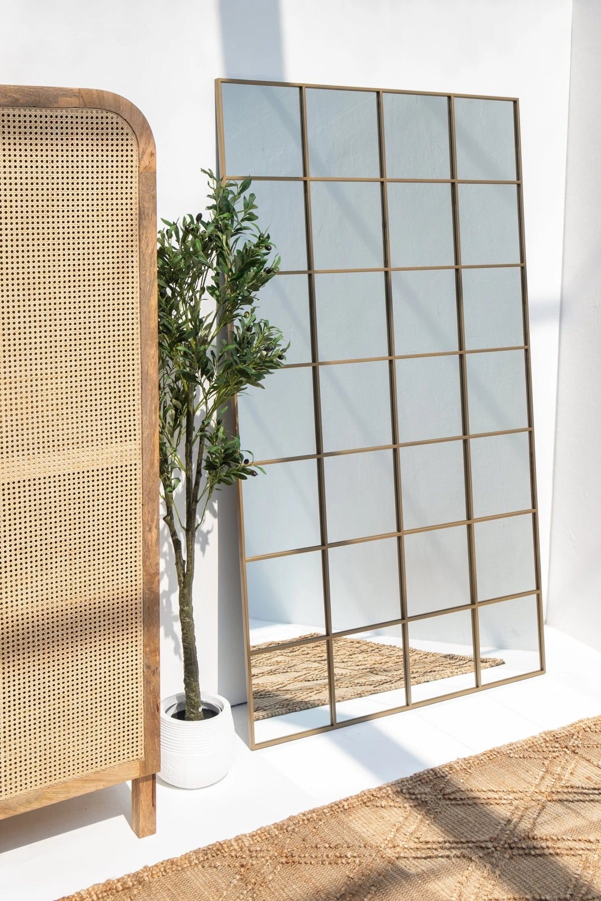 Grand Miroir Doré avec Design Structuré ( 3 Dimensions ) - Modernista Maroc