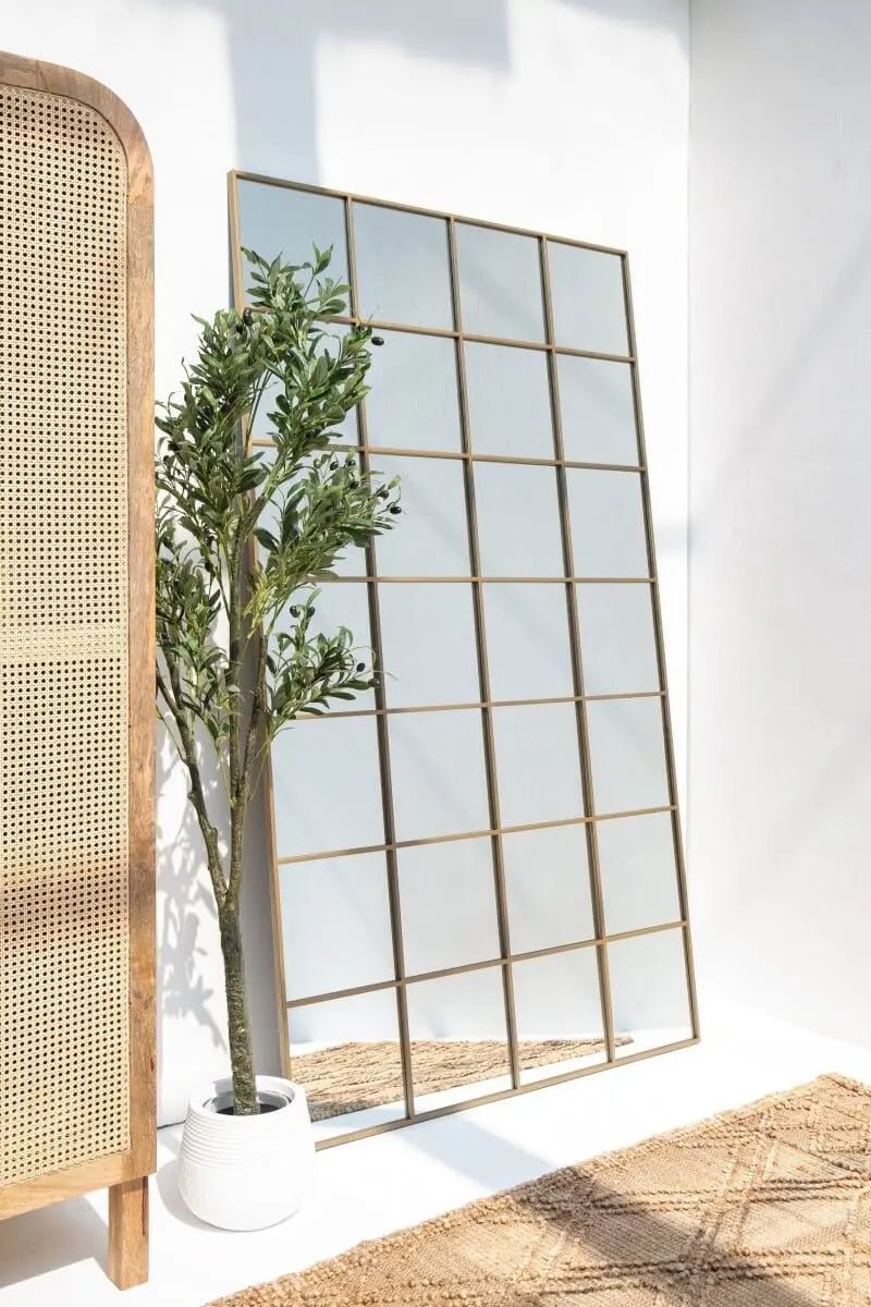 Grand Miroir Doré avec Design Structuré ( 3 Dimensions ) - Modernista Maroc