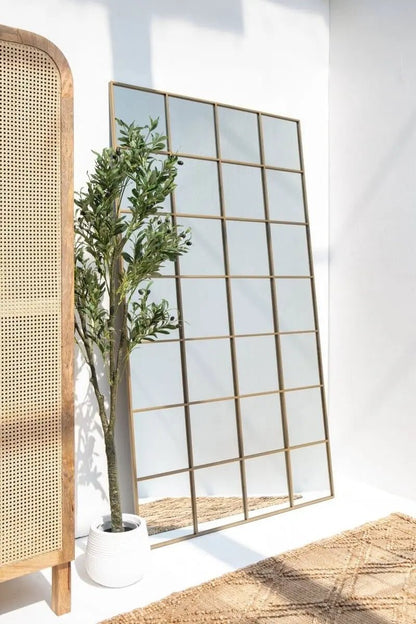 Grand Miroir Doré avec Design Structuré ( 3 Dimensions ) - Modernista Maroc