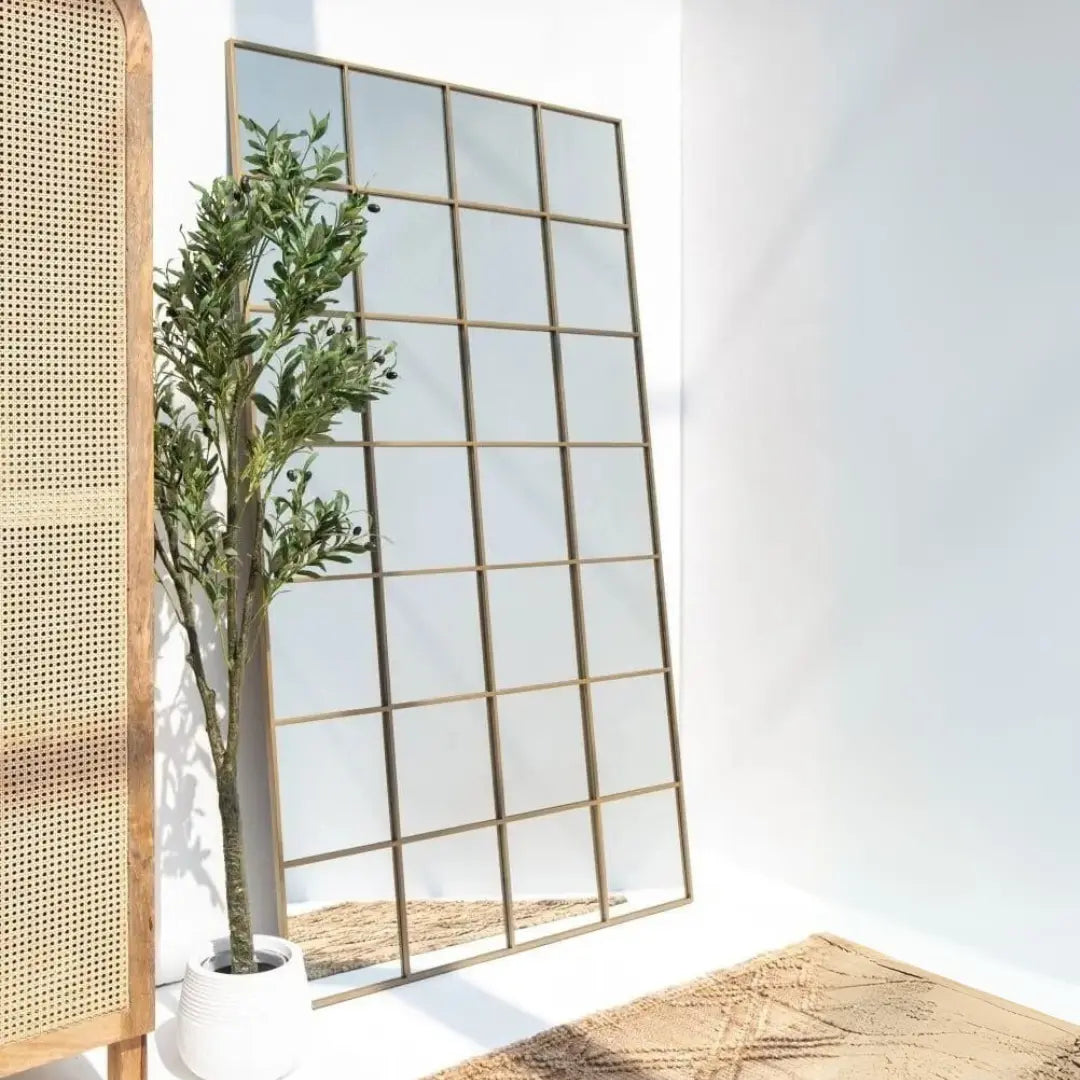 Grand Miroir Doré avec Design Structuré ( 3 Dimensions ) - Modernista Maroc