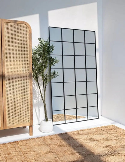 Grand Miroir Noir Arqué - Modernista Maroc