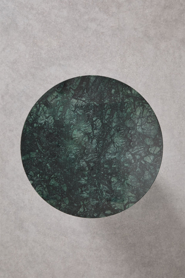 Lot de 2 Tables de Chevet Rondes Ø35 cm – Venia | Marbre Vert Guatemala