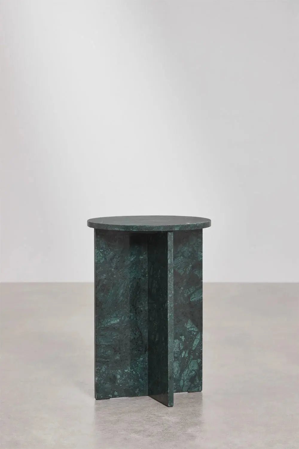 Lot de 2 Tables de Chevet Rondes Ø35 cm – Venia | Marbre Vert Guatemala - Modernista Maroc