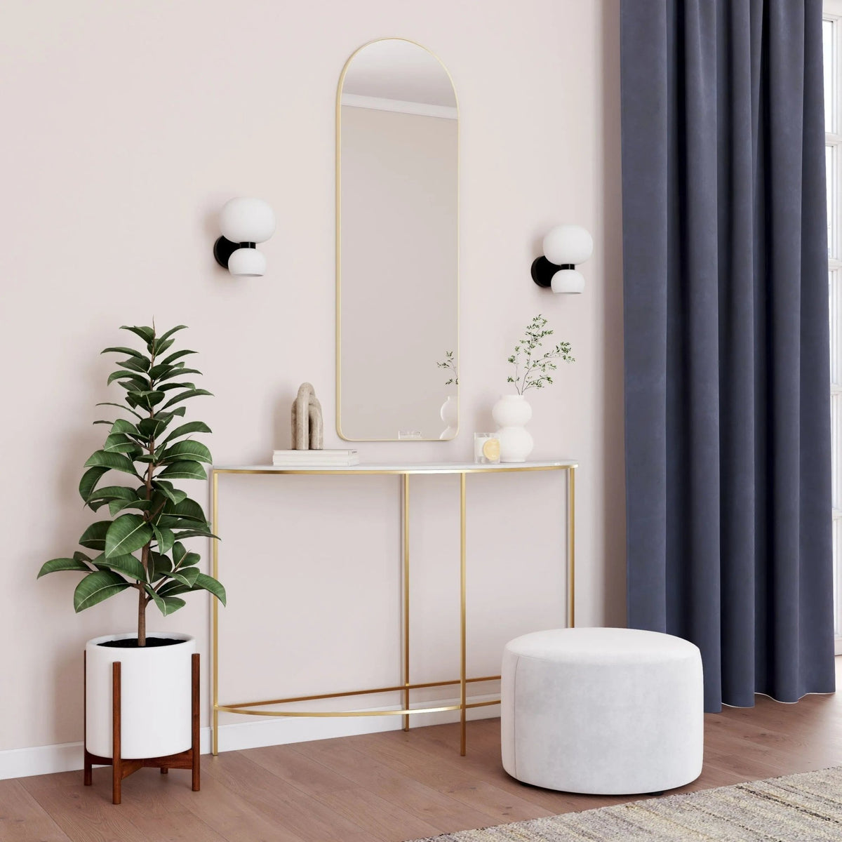 Miroir arche en métal noir 40x120cm - Modernista Maroc