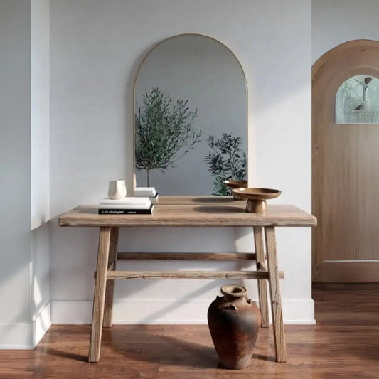Miroir Arche Doré Minimaliste – 3 Dimensions - Modernista Maroc