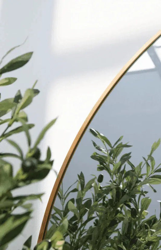 Miroir Arche Doré Minimaliste – 3 Dimensions - Modernista Maroc