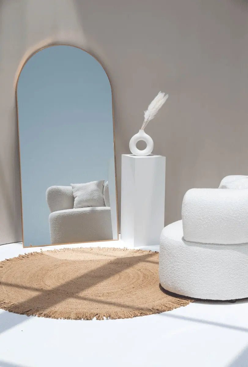 Miroir arqué doré minimaliste ( 8 Dimensions ) - Modernista Maroc