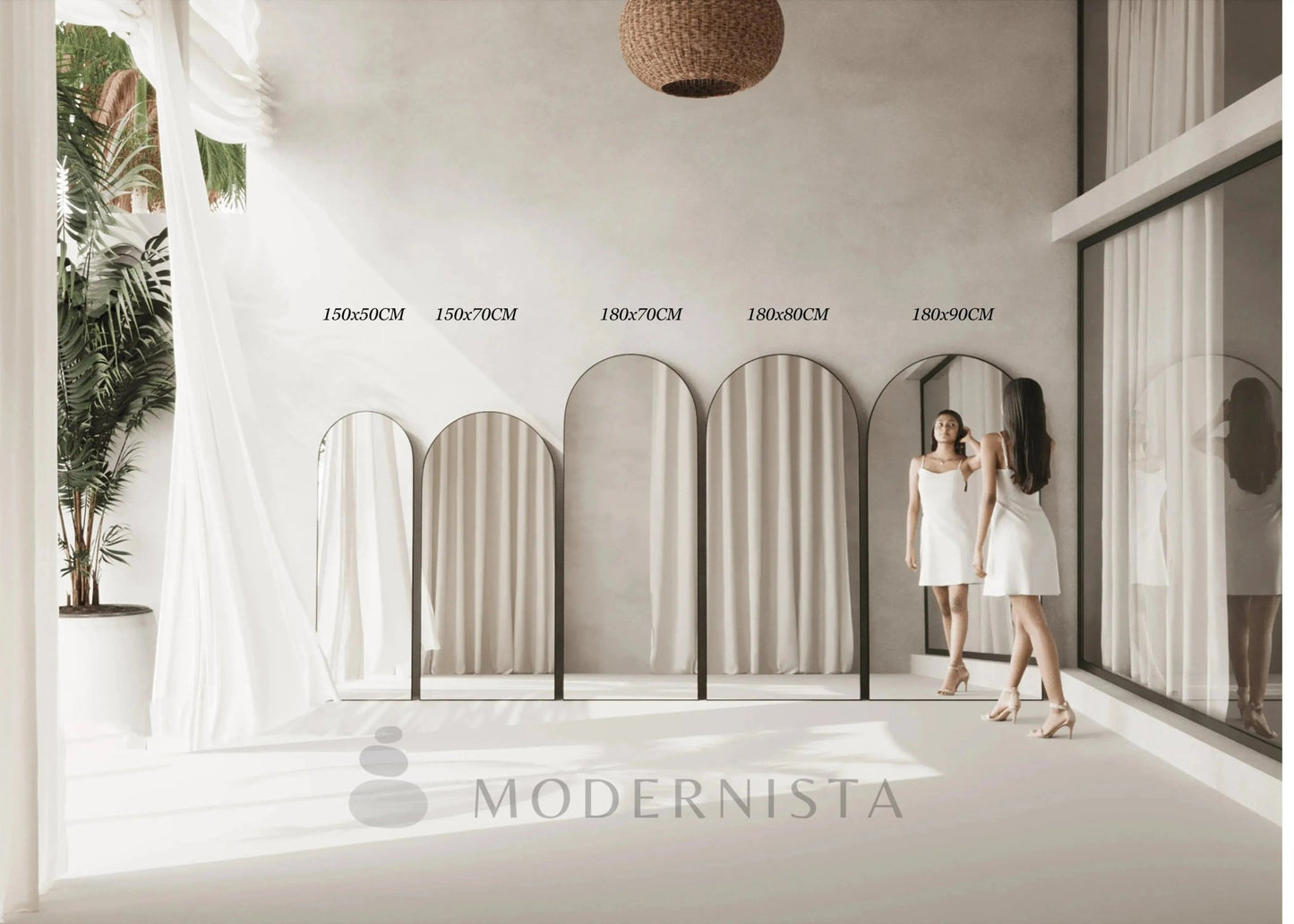 Miroir arqué doré minimaliste ( 8 Dimensions ) - Modernista Maroc